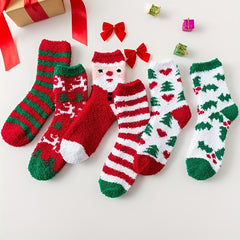 Christmas Socks Santa Claus Deer Thickened Velvet Adult Floor Socks