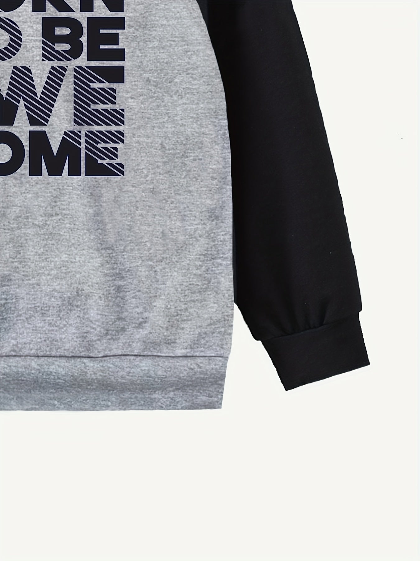 AWESOME Letter Print Boys Hooded Sweatshirt