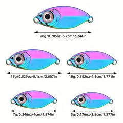 10pcs Slow Sinking Metal Jigs Bait Feather Hook Spoon Hard Lures Fishing 5-20g