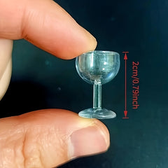 20pcs Dollhouse Miniature Wine Glasses Clear Plastic Tall Cups for Kitchen Decor