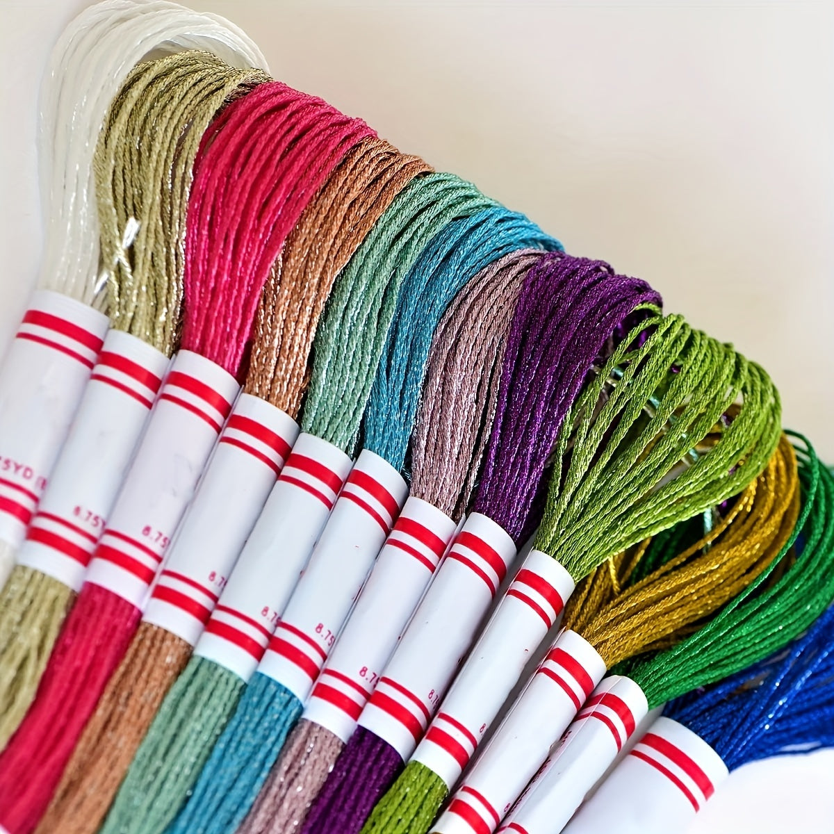 12 Colors Metallic Embroidery Thread Set for Craft Needlework Hand Embr