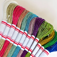 12 Colors Metallic Embroidery Thread Set for Craft Needlework Hand Embr