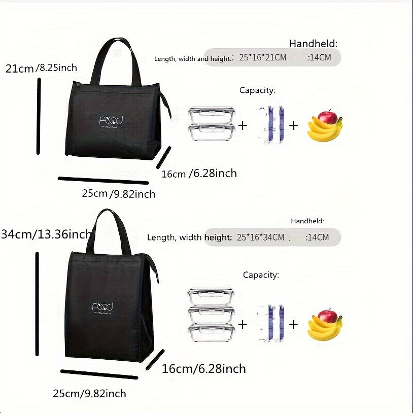 Portable Insulated Lunch Bag Aluminum Foil Thermal Outdoor