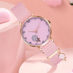 2pcs Quartz Watch Set for Girls, Cartoon Design Wrist Watch
