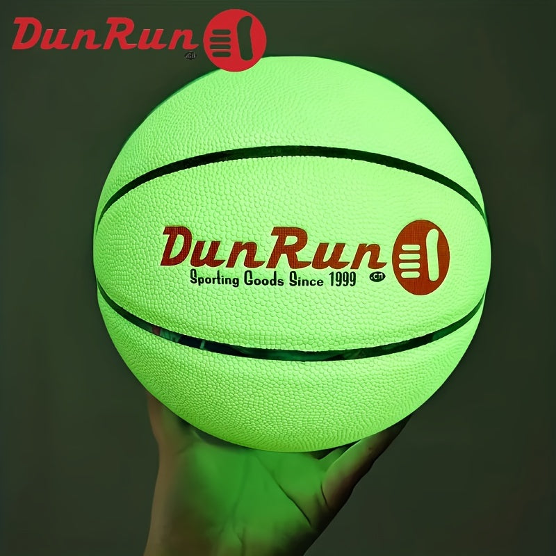 DunRun Reflective Leather Basketball - Luminous Outdoor Indoor Team Game Ball