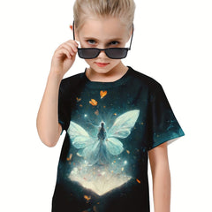 3D Butterfly Fairy Graphic Short Sleeve T Shirt for Girls Boys