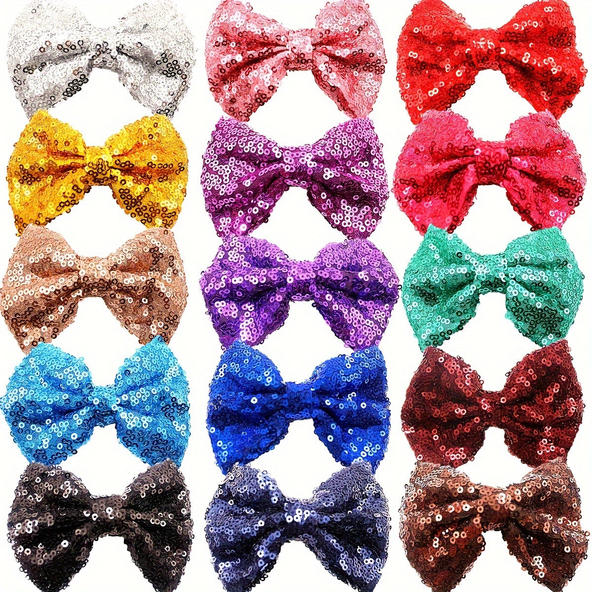 15pcs Sequin Bow Hairpin Hair Accessories