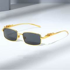 Leopard Metal Sunglasses Square Men Sun Glasses UV400 Eyeglasses