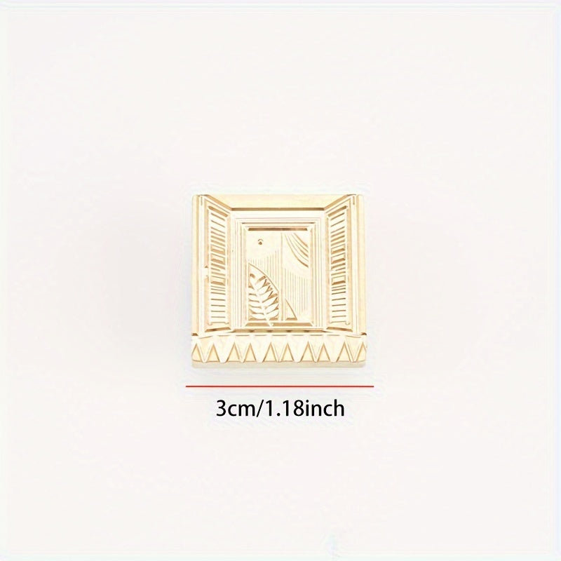 Fire Paint Brass Flat Carving Seal for Gift Wrapping