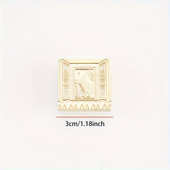 Fire Paint Brass Flat Carving Seal for Gift Wrapping
