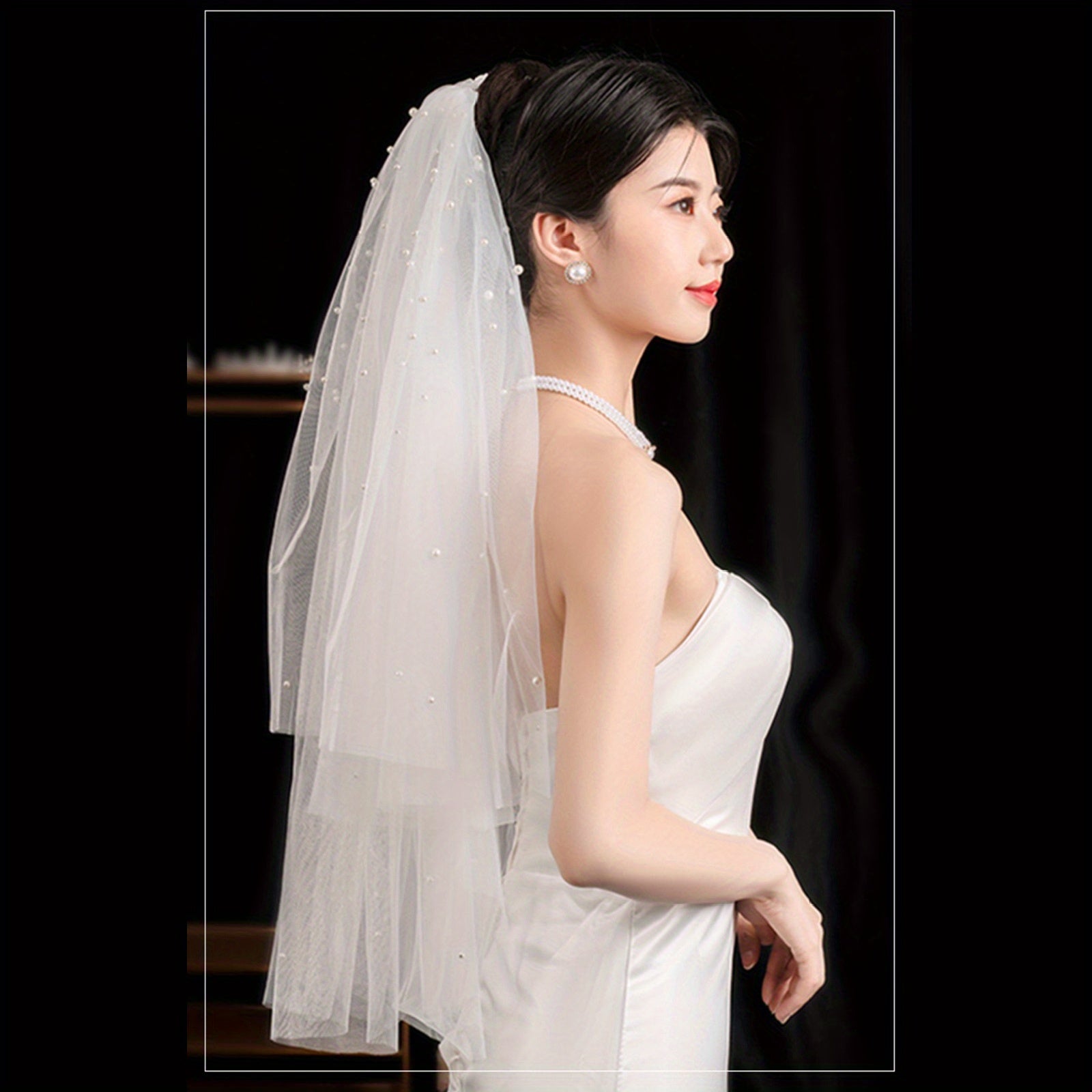 Flowing Double Layer Wedding Veil Classic Bridal Headpiece