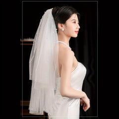 Flowing Double Layer Wedding Veil Classic Bridal Headpiece
