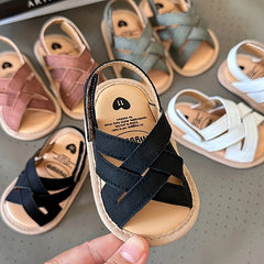 Baby Girls Open Toe Sandals Lightweight Breathable Non-Slip for Spring & Summer