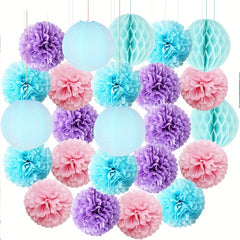 18pcs Party Decoration Paper Flower Balls and Lantern Set