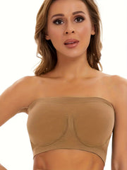 6 Pack Plus Size Bandeau Bra Set Seamless Stretchy Tube Bra