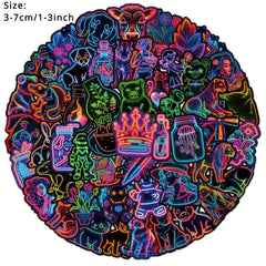 50pcs Neon Lamp Series Graffiti Stickers Waterproof DIY Creative Sticker
