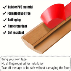 6.56ft Floor Transition Strip Self Stick Carpet & Flooring Edge Trim PVC Thresho