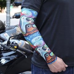 Summer Sunscreen Sleeves Long Tattoo Arm Guard Flower Pattern Sleeves
