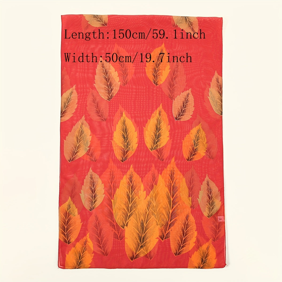 Boho Leaf Print Chiffon Scarf Thin Breathable Sunscreen Shawl