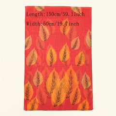Boho Leaf Print Chiffon Scarf Thin Breathable Sunscreen Shawl