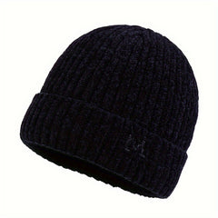 Chenille Velvet Pullover Hat Winter Windproof Knitted Hat Ski Cycling Beanie
