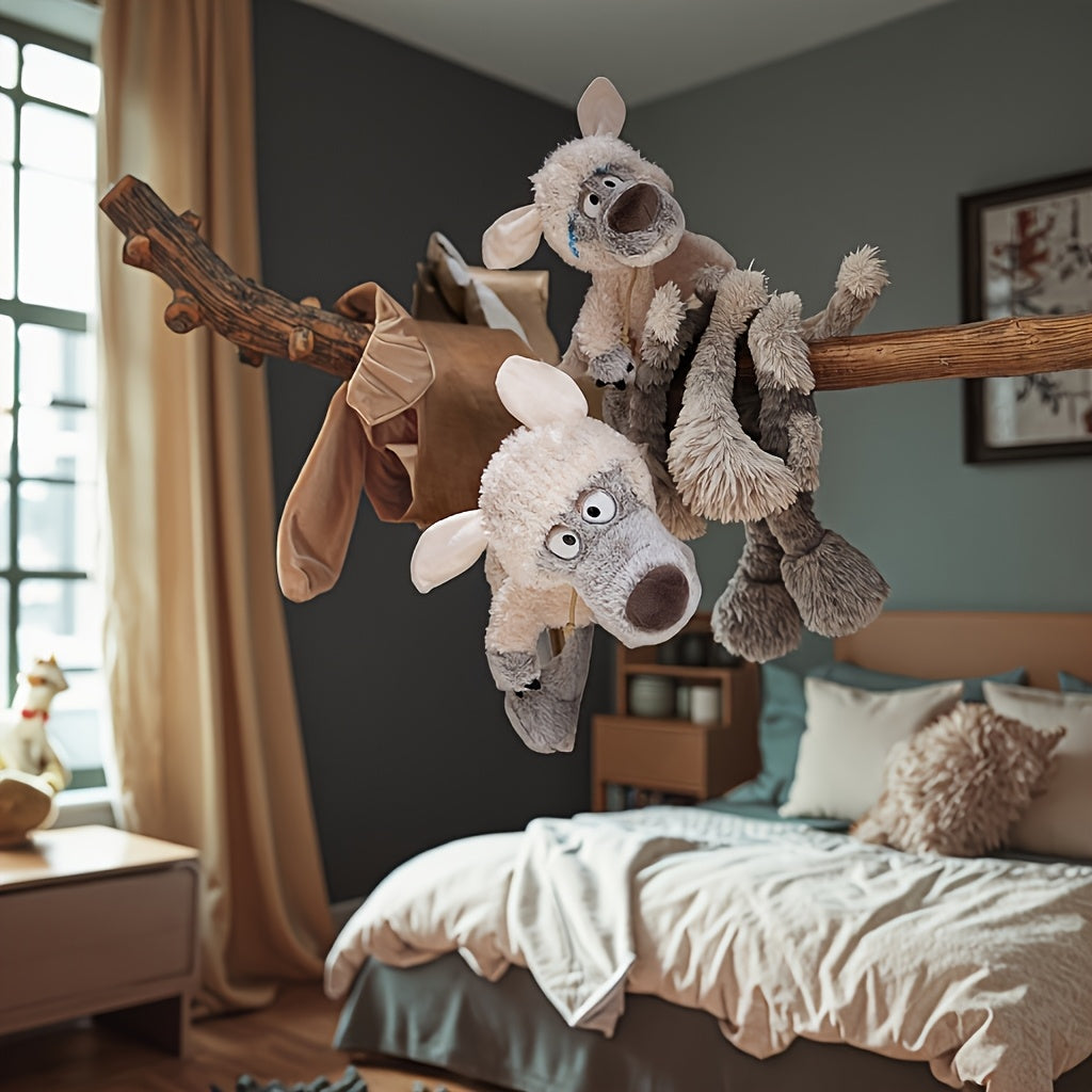 Fierce Wolf Plush with Heart Hood - Grey Wolf & Ear Plush