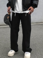 Men's Wide Leg Denim Pants Casual Loose Fit Jeans