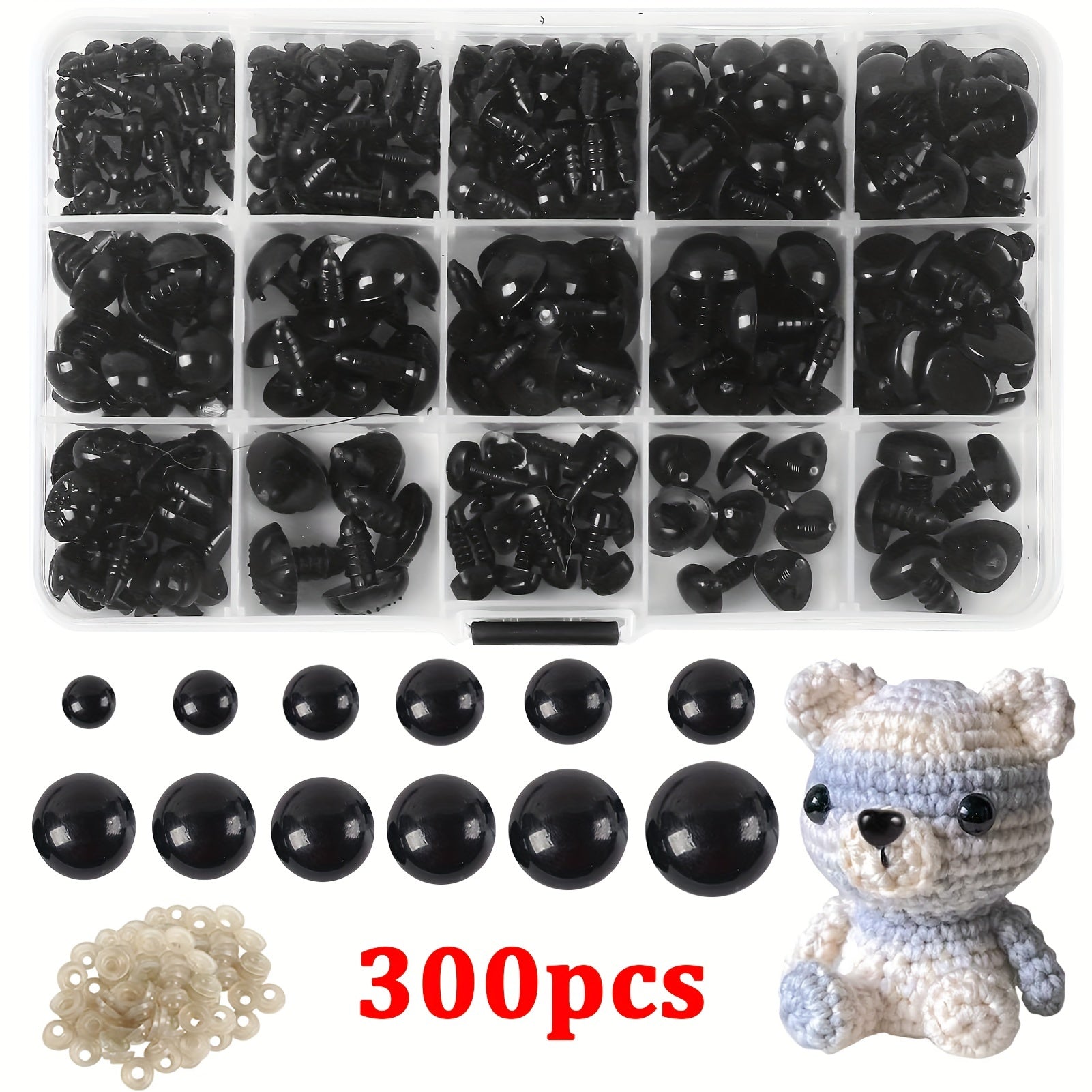 300 Pcs Safety Eyes for Amigurumi Crochet Teddy Bears Dolls Plush Animals