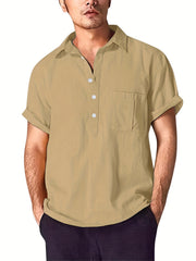 Men's Short Sleeve Casual Shirt for Summer Vacation Resort