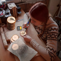 30 Pcs 6-11 cm Wood Slices Craft Kit w/ Hole for DIY Crafts