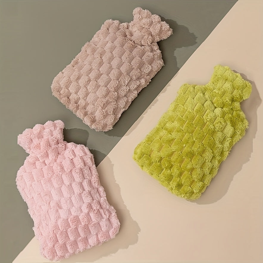 Large Capacity Hot Water Bag with Lid Plush Winter Hot Water Bag