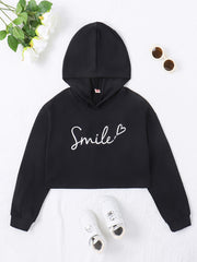 Girls Hoodie Graphic Long Sleeve Pullover Sweatshirt Crop Top Kids Clothes