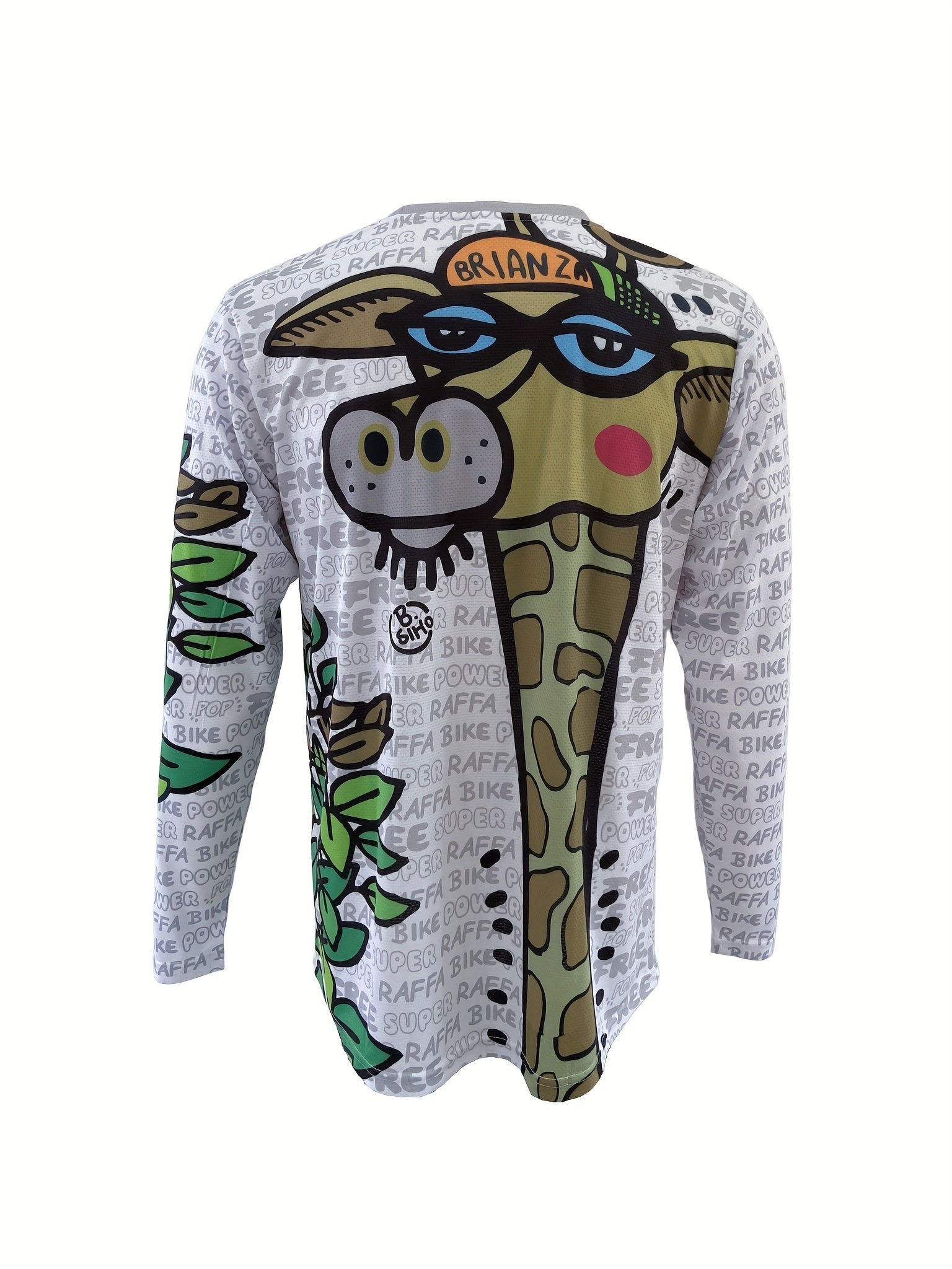 Men's Giraffe Cycling Jersey Quick Dry Long Sleeve T Shirt