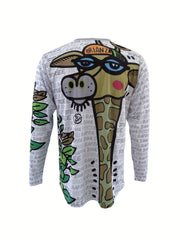 Men's Giraffe Cycling Jersey Quick Dry Long Sleeve T Shirt