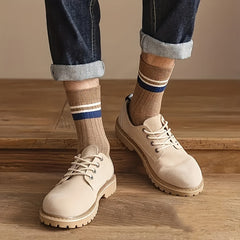 Men's Casual Striped Socks Deodorant Breathable Crew Socks