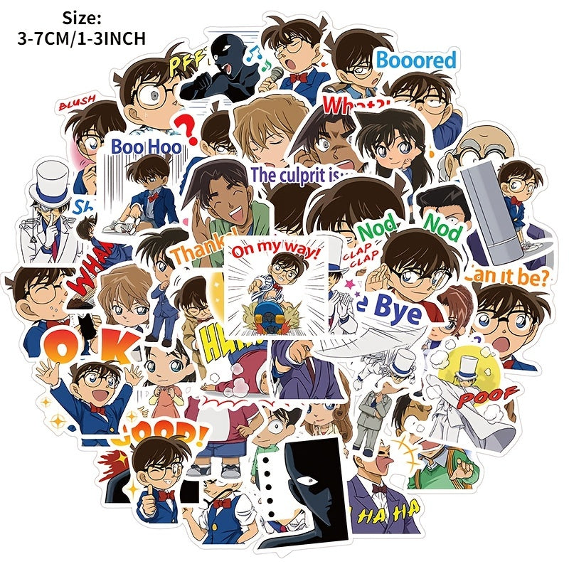 50pcs Conan Series Anime Graffiti Sticker Waterproof DIY Materials