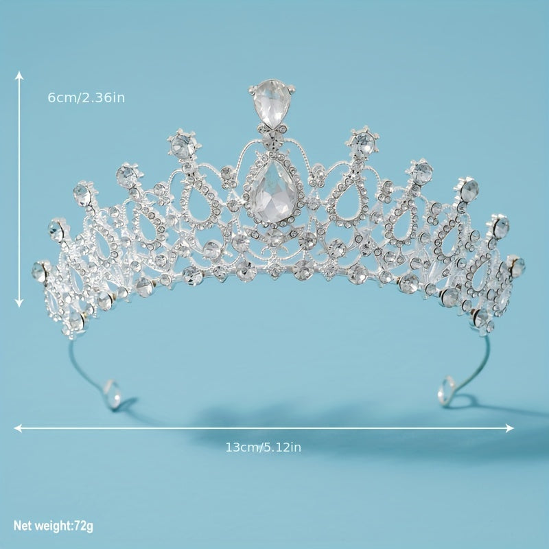 Bridal Rhinestone Silver Headband Crown Crystal Tiara