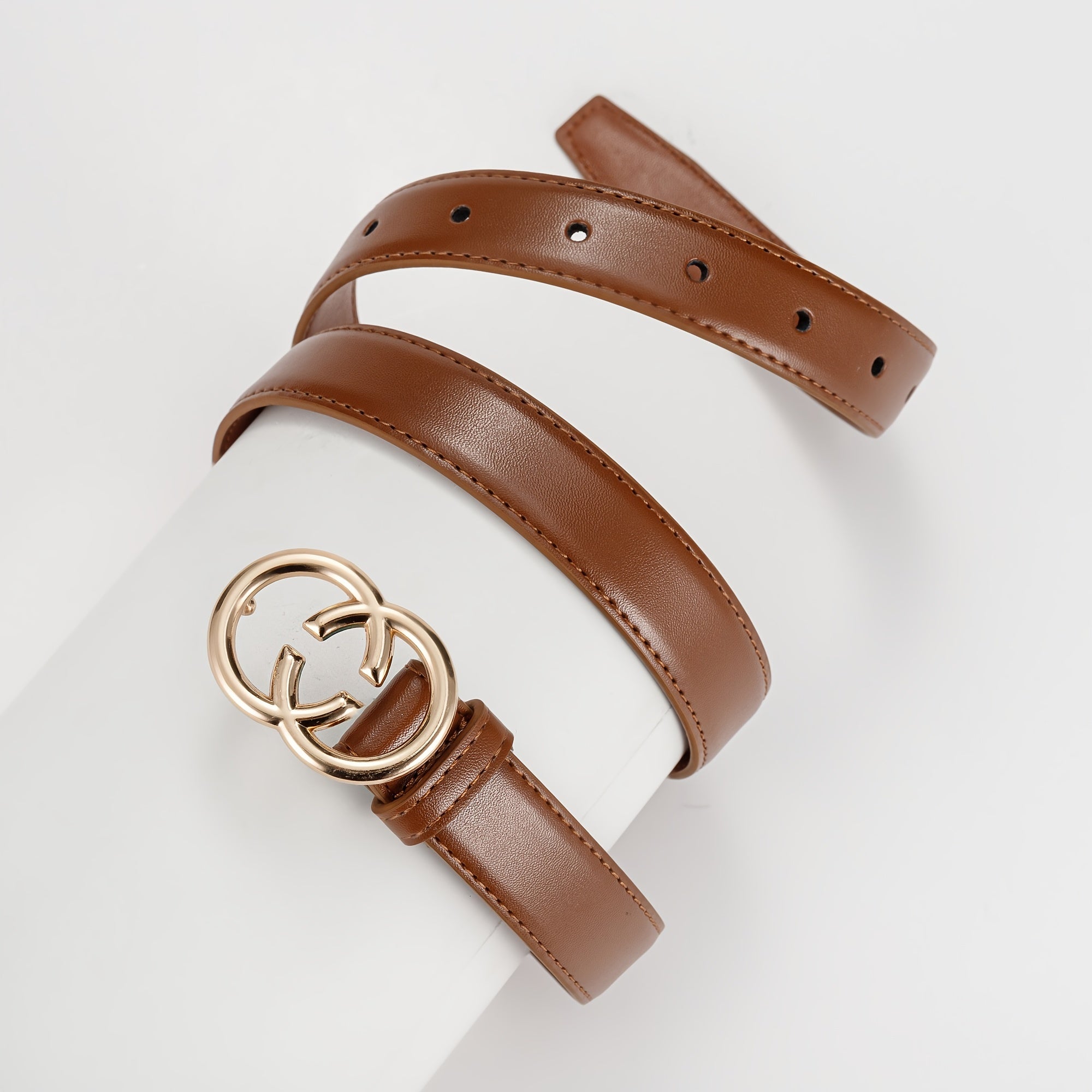 Round Buckle Belt Girls Boys Casual Decorative Accessories