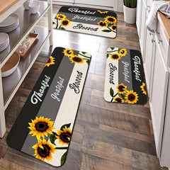 Sunflower Print Absorbent Non Slip Rug for Home Decor
