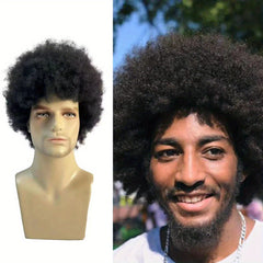 Short Afro Curly Men Wig 70s Party Hair