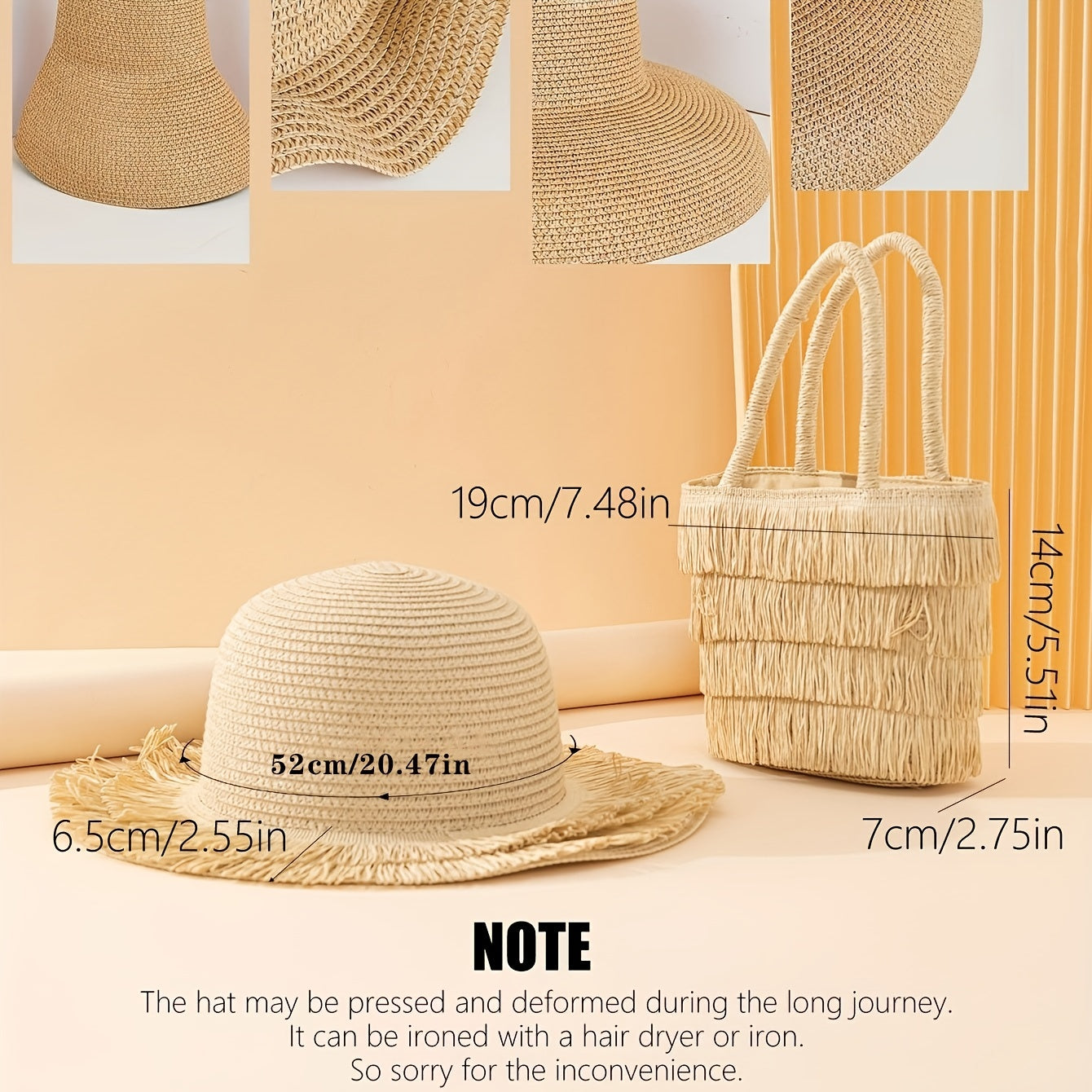 Kids Summer Straw Hat Mustache Fisherman Hat with Rough Edge