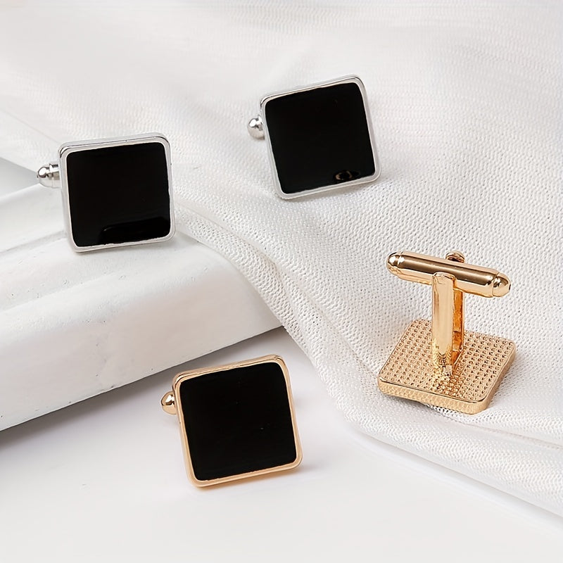 Geometric Square Cufflinks for Men