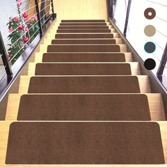 15pcs Non Slip Stair Rugs Adhesive Soft Washable Stair Carpet Runner Hall Living