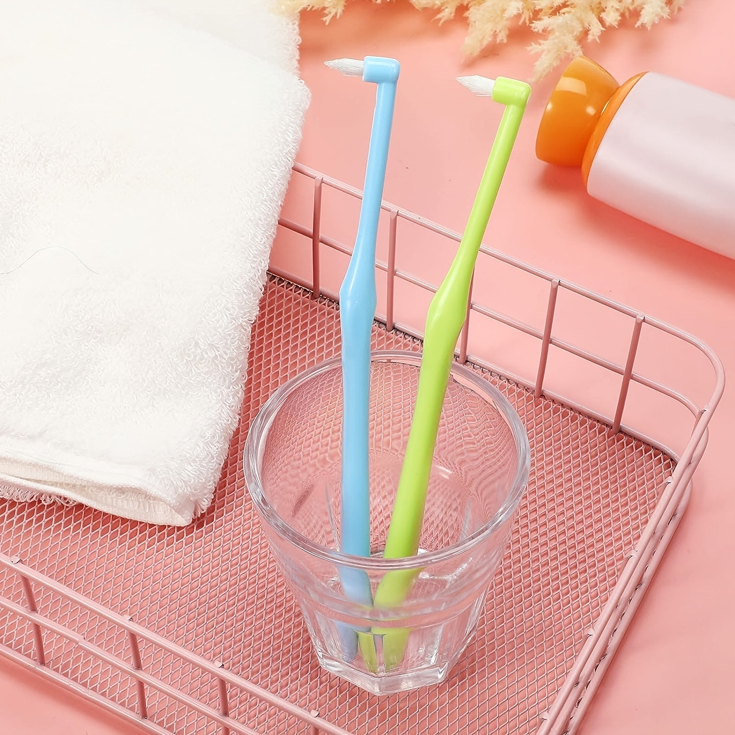 2pcs Slim Interspace Toothbrushes for Detail Cleaning Green
