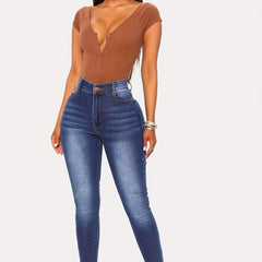 Button Fly Stretch Skinny Jeans