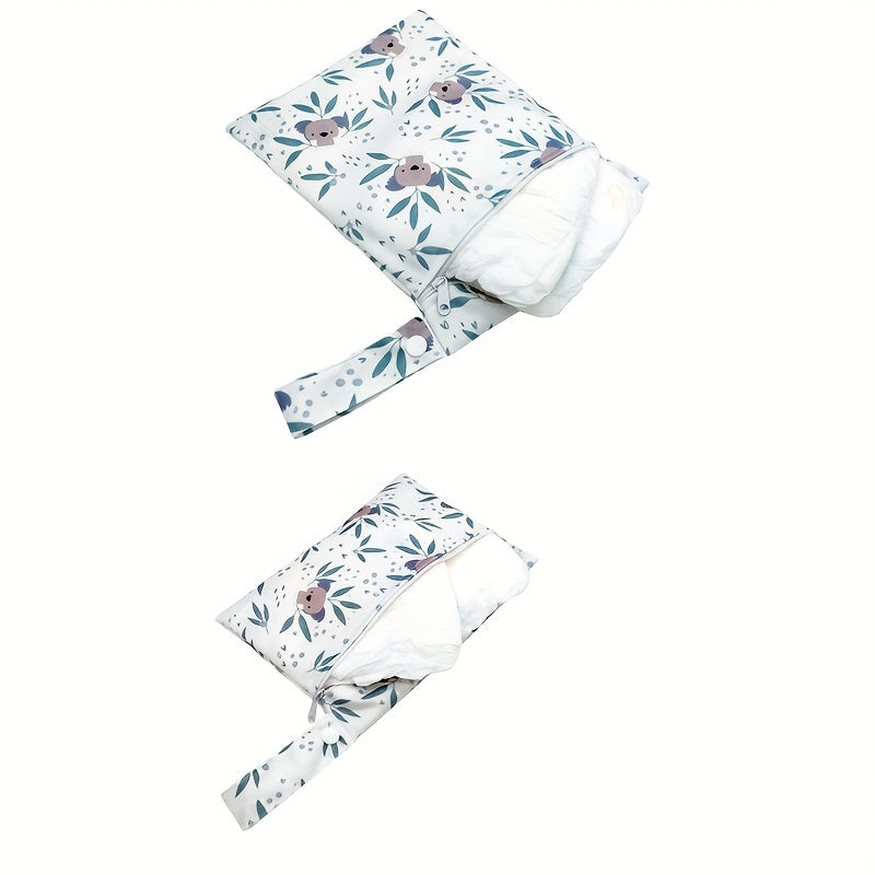 2pcs Koala Printed Waterproof Diaper Bags for Travel & Storage