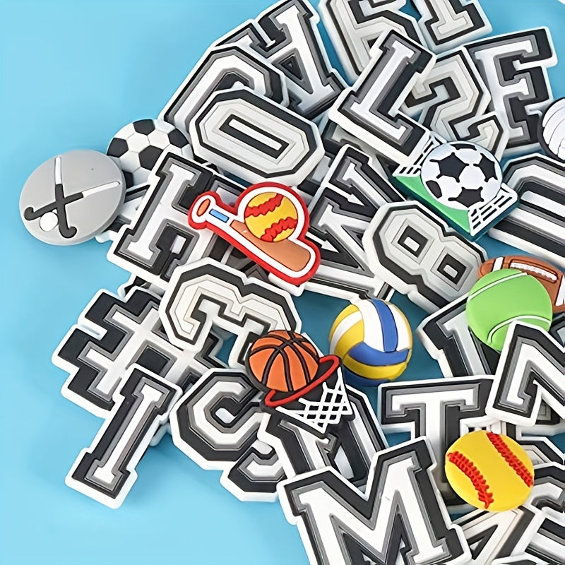49pcs Sports Ball Style Shoe Charms for Clog Shoes Wristband Bracelet