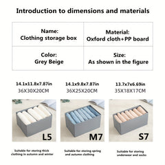 5 7 Grid Clothes Drawer Storage Box With Lid - Space Saving Organizer