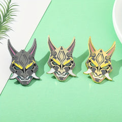 3pcs Cartoon Mask Brooches For Girls Enamel Brooch Fluorescent Metal Badge