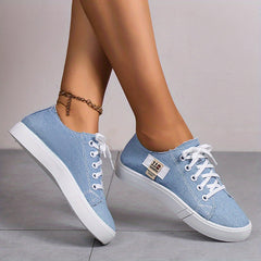 Women's Low Cut Canvas Shoes Lace Up Casual Sneakers Lightweight Comfortable